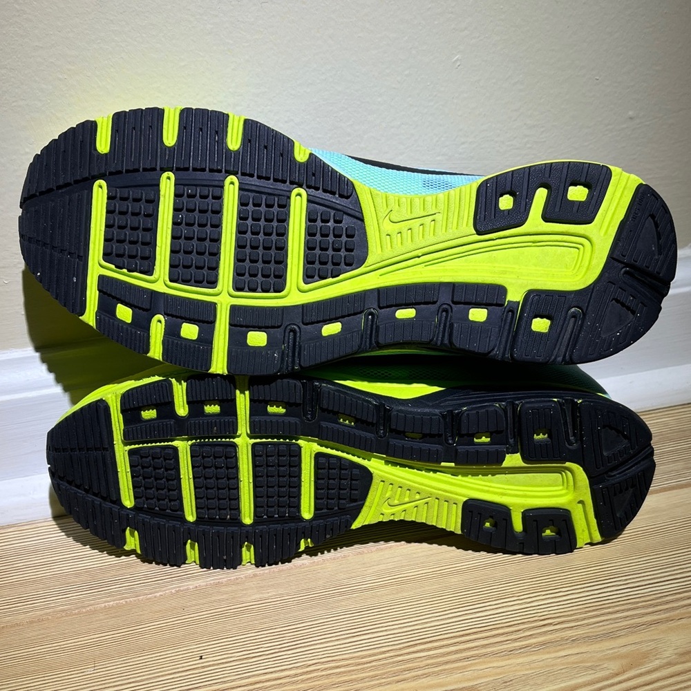 Neon Yellow and Blue Athletic Shoes - Picture 2 of 4